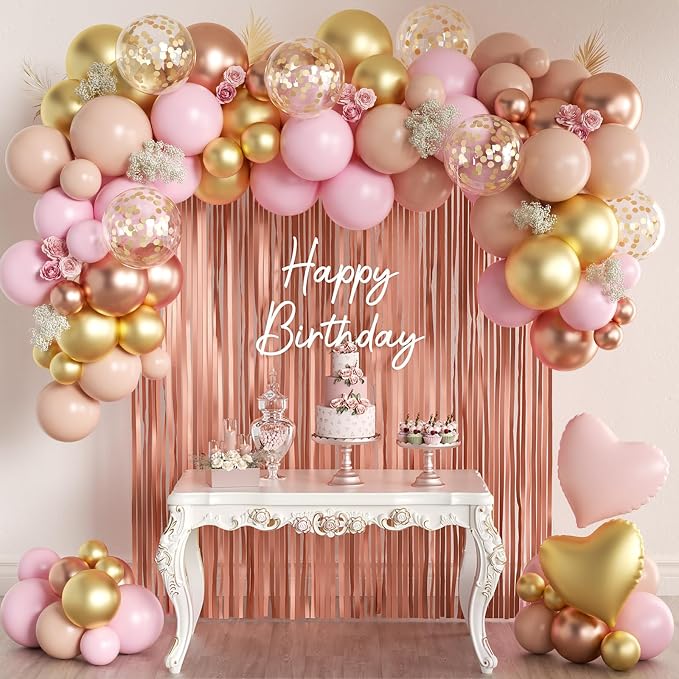 157PCS Rose Gold Balloon Garland Arch Kit by MEBAY