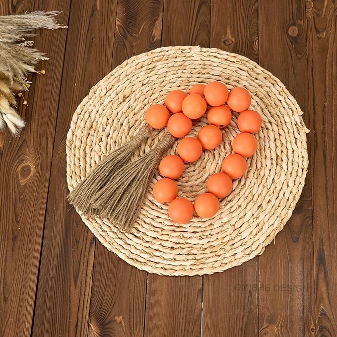 OMISHE Extra Large Wood Bead Garland Orange - Image 5
