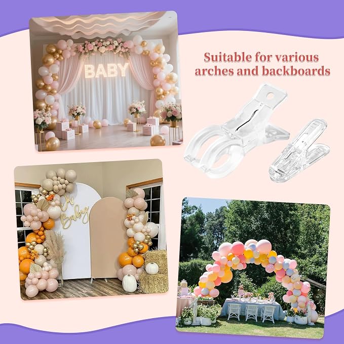succulentlovers 22 Pcs Balloon Arch Clips, Lightweight Balloon Arch Clamping - Image 5