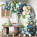 HILAVO Dusty Blue Sage Green Balloon Arch Kit Slate Fog Blue Pastel Green White by HILAVO