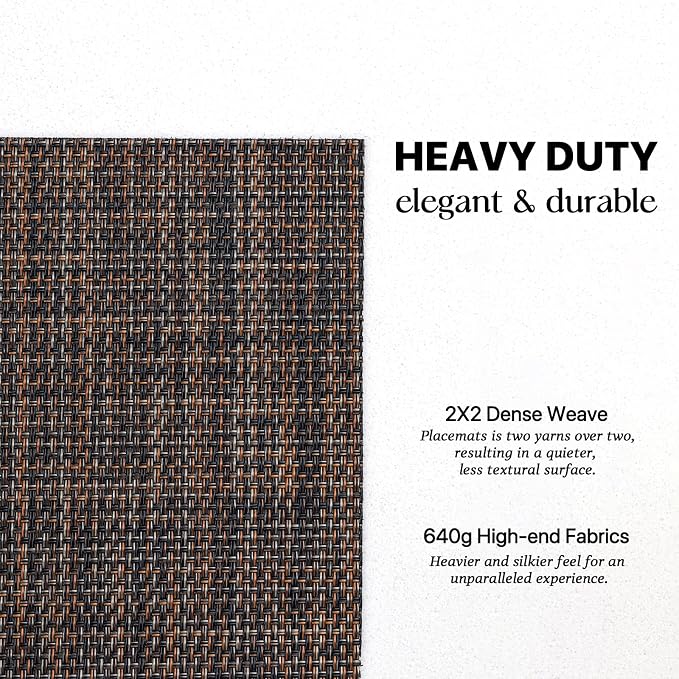 LEXMORE Placemats Set of 4 Vinyl/Plastic Woven Place Mats - Image 3