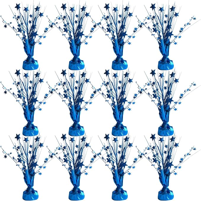12 Pack Metallic Blue Foil Spray Centerpieces Stars Brust Table Centerpieces by Egolot