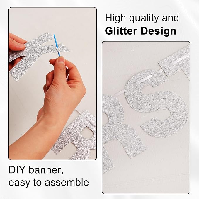 BEISHIDA Glitter Silver 116 PCS A-Z DIY Letter Custom Banner Party Decor | 111 - Image 3