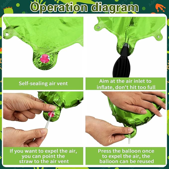 Dinosaur 3rd Birthday Decorations 40 Inch Giant Green Number 3 Foil Balloon | - Image 3