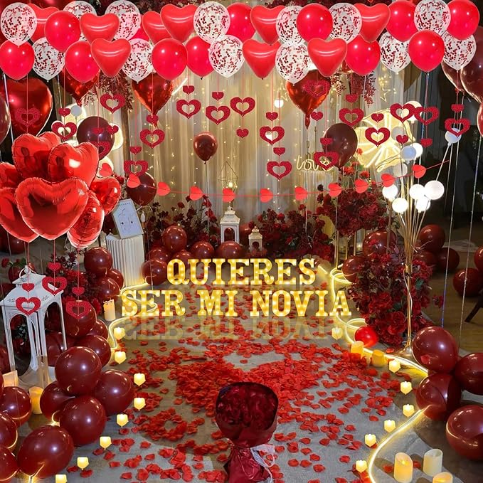 Quieres Ser Mi Novia Light Up Letters Proposal Decorations - Image 6