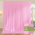 30ft x 10ft Wrinkle Free Pink Backdrop Curtains, 6 Panels 5x10ft Polyester by ENJOYYOURPARTY