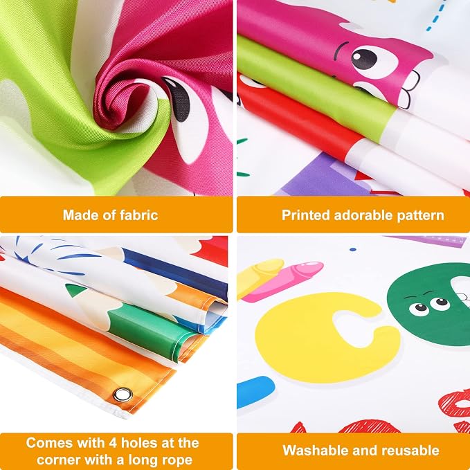 Tatuo Welcome Back to School Banner First Day of School Backdrop Banner Large - Image 3