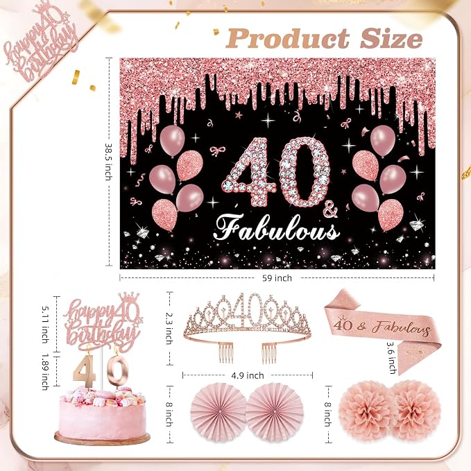 50Pcs 40th Birthday Decorations - Image 5
