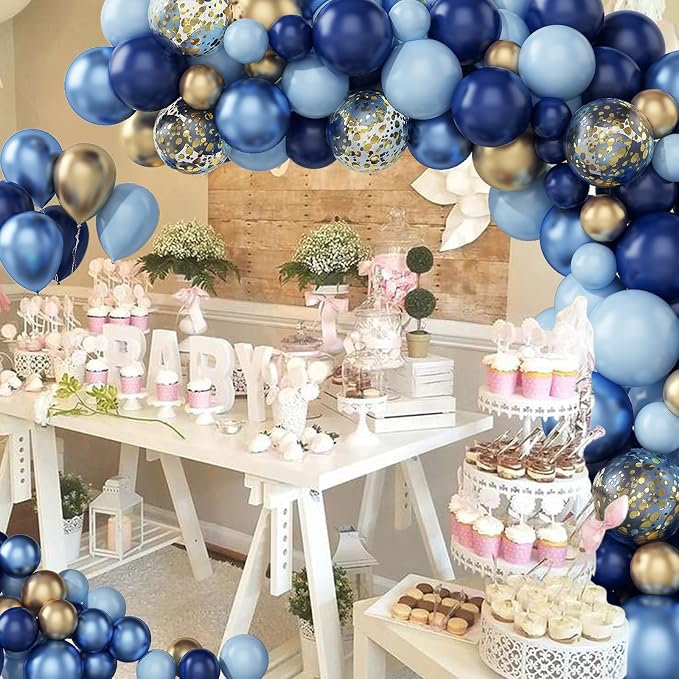 97PCS Navy Blue Balloon Garland Arch Kit, Metallic Blue and Macaron Blue - Image 5