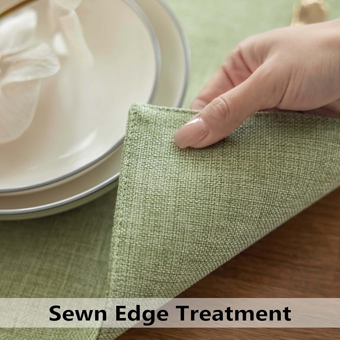 Demetex Green Placemats Set of 6 Washable Place Mats Heat Resistant Table Mats - Image 3