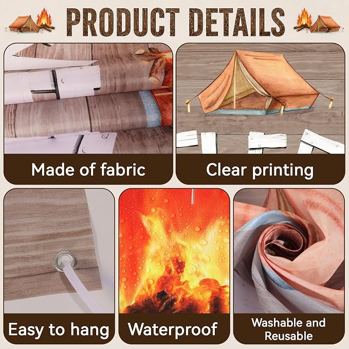 Wiooffen 7 PCS Camping Themed Party Decorations - Image 3