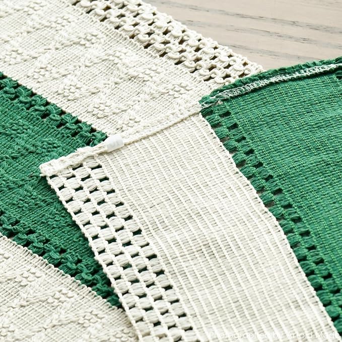 Artoid Mode Emerald Green Farmhouse Rustic Table Runner 12x36 Inch | Seasonal - Image 5