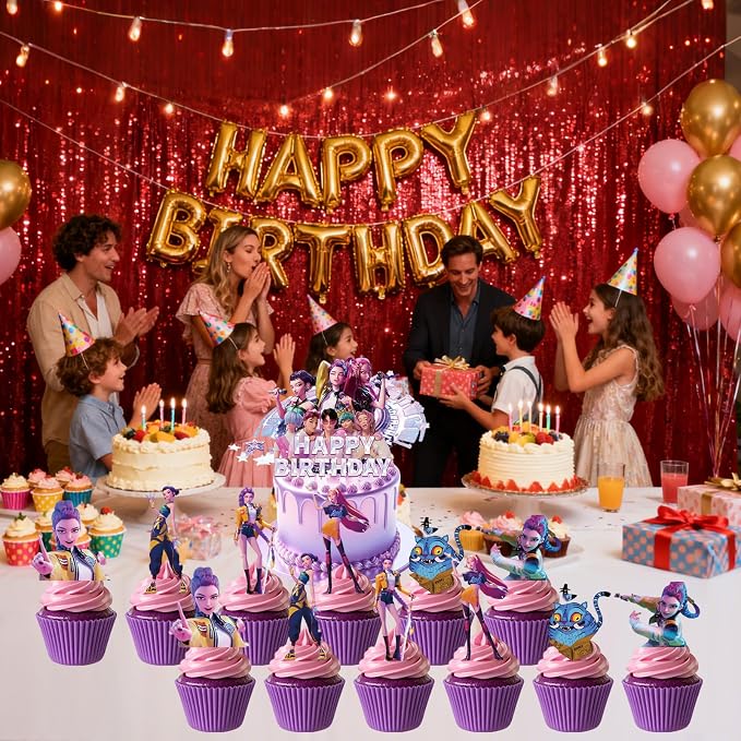 25 Pcs Cartoon Cake Decorations, Cute Happy Birthday Cake Toppers, Birthday - Image 5