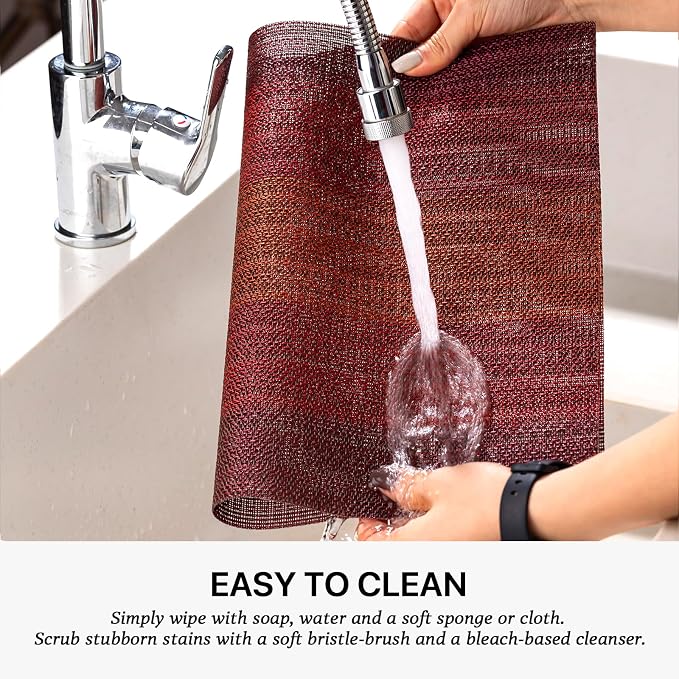 LEXMORE Placemats Set of 6 Vinyl/Plastic Woven Place Mats - Image 4