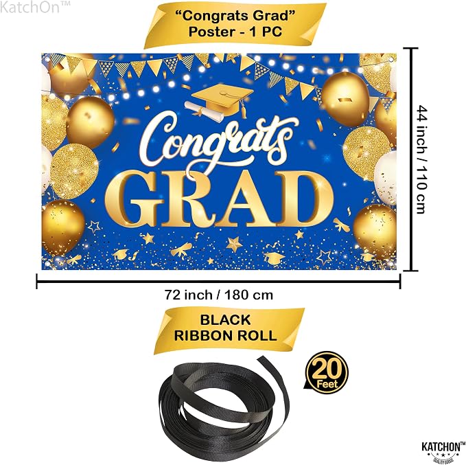 KatchOn Congratulations Banner 72x44 Inch | Congrats Grad Banner, Graduation - Image 4