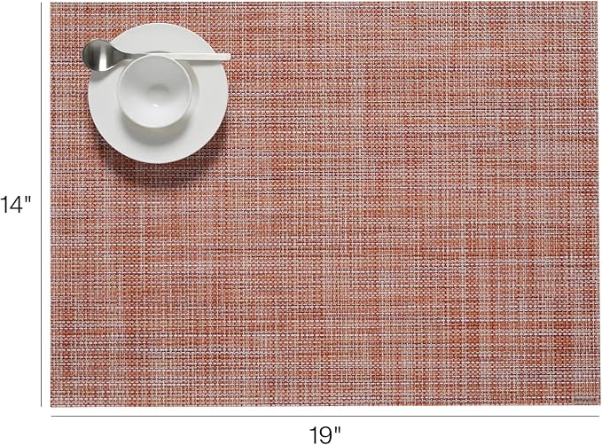 Chilewich Mini Basketweave Placemats, Woven Rectangle Placemats Set of 4 | Easy - Image 2