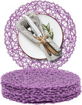 AHHFSMEI Paper Braided Round Placemats Set of 12 Natural Non-Slip Heat by AHHFSMEI