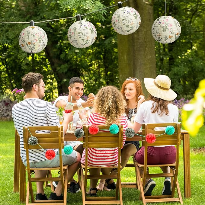 Honoson 12 Pcs Wildflower Paper Lanterns Spring Floral Wildflower Party - Image 4