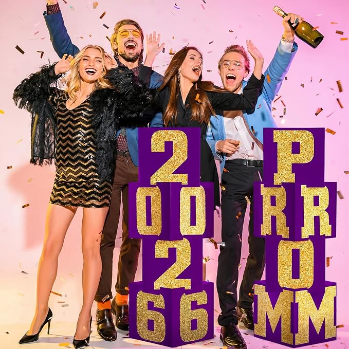 Queekay 8 Pcs Prom Column Standup Photo Booth Decorations 2026 Prom Backdrop - Image 6
