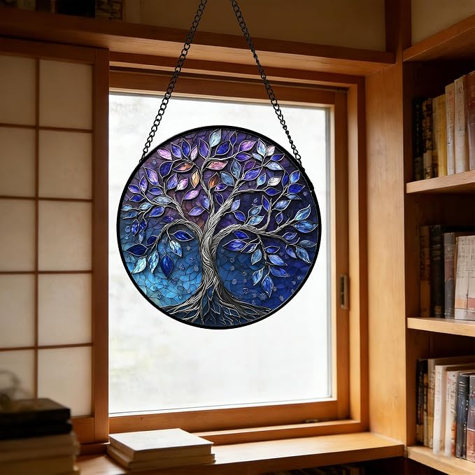 DASTOLL Stained Glass Window Hanging, and Mom 7.8 in - Image 5