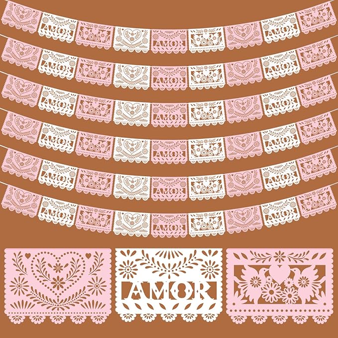 TaoBary 6 Pcs Papel Picado Mexican Wedding Cielito Lindo Party Decor 118 Feet by TaoBary