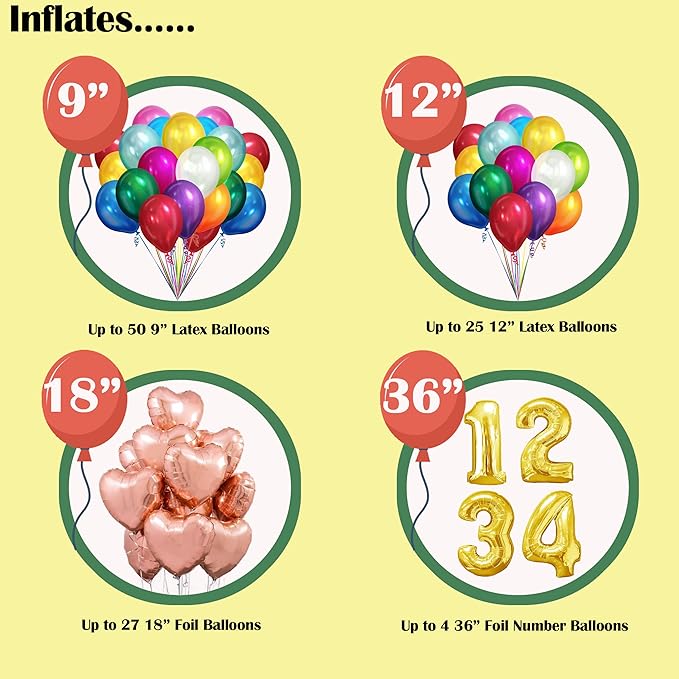 Helium Tank for Balloons At Home, 14.9 Cu Ft Helium Balloon Pump Kit - Image 3