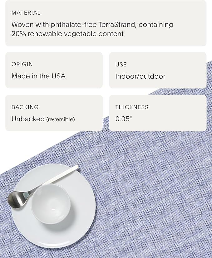 Chilewich Mini Basketweave Placemats, Woven Oval Placemats Set of 4 | Reusable - Image 4