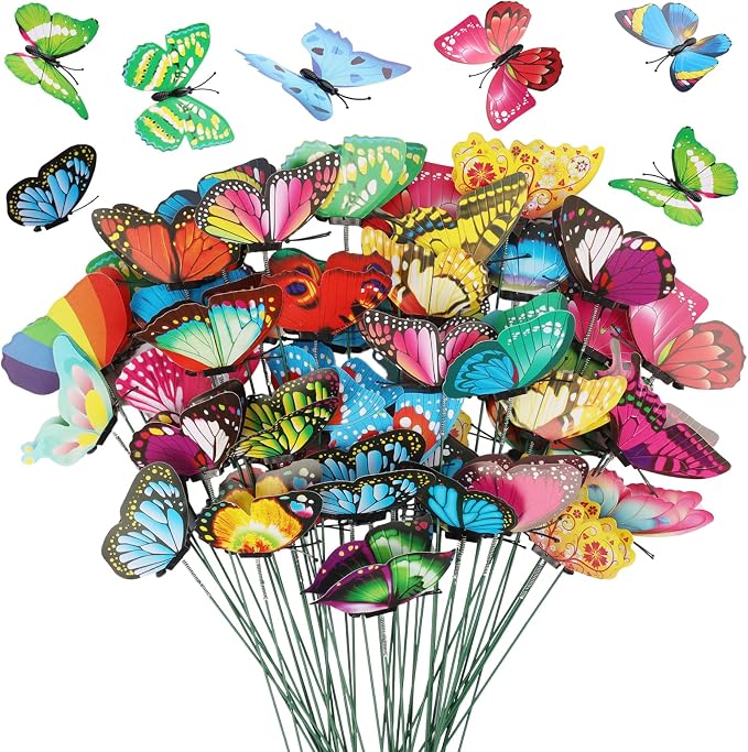 30PCS Butterfly Decor Outdoor Butterfly Garden Stakes by Wolpark