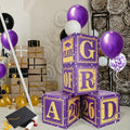 2026 Graduation Decorations Purple and Gold Class of 2026 Balloon Boxes | by ssailuedecor