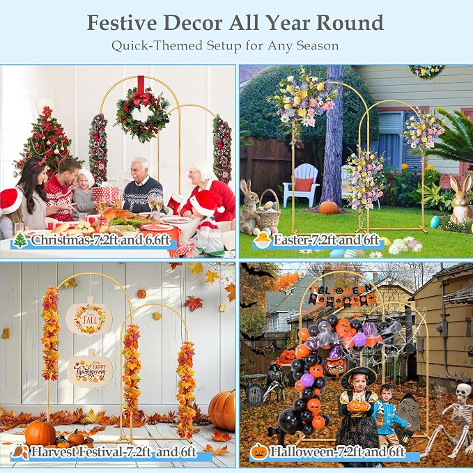 7.2FT 6FT Arch Backdrop Stand, Wedding Arch - Image 7
