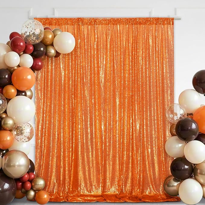Eternal Beauty Orange 3mm Sequin Backdrop 20x10 Ft - Image 3