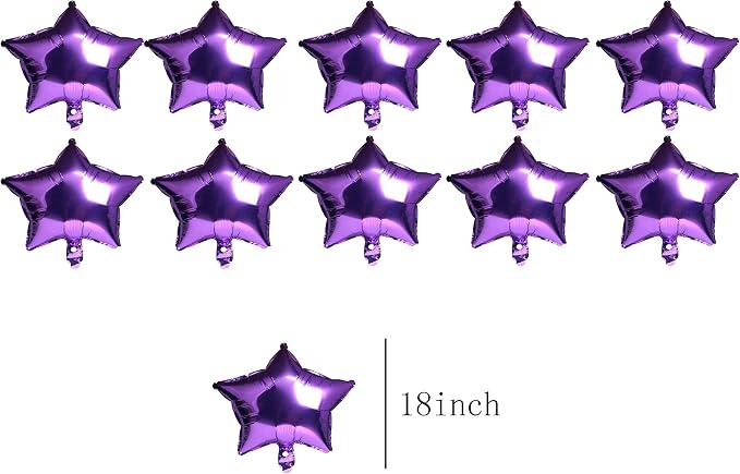 10pcs Star Shape Foil Mylar Balloons, 18 Inch Balloon - Image 2