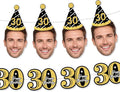 30th Birthday Decorations, 10 Hats & 10 Age 30 Shapes by Jolifya