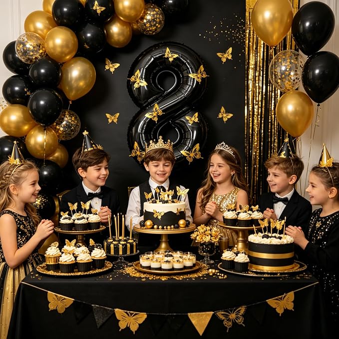 40 Inch Black Number 8 Balloon - Image 7