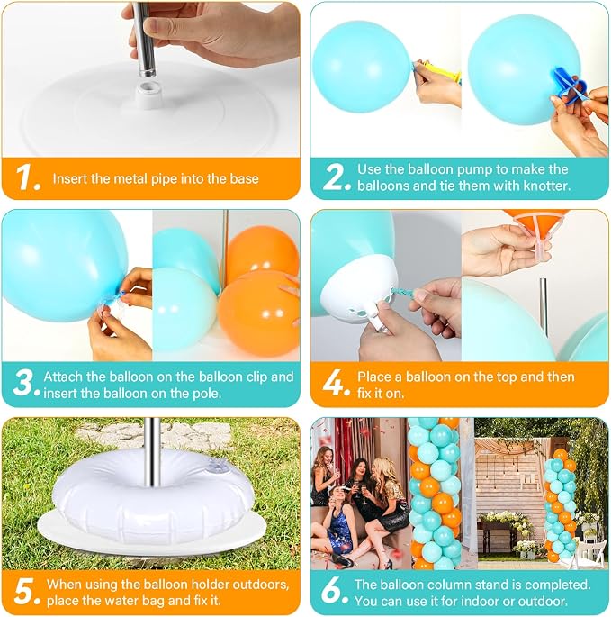 2 Sets Adjustable Balloon Column Stand Kit - Image 4