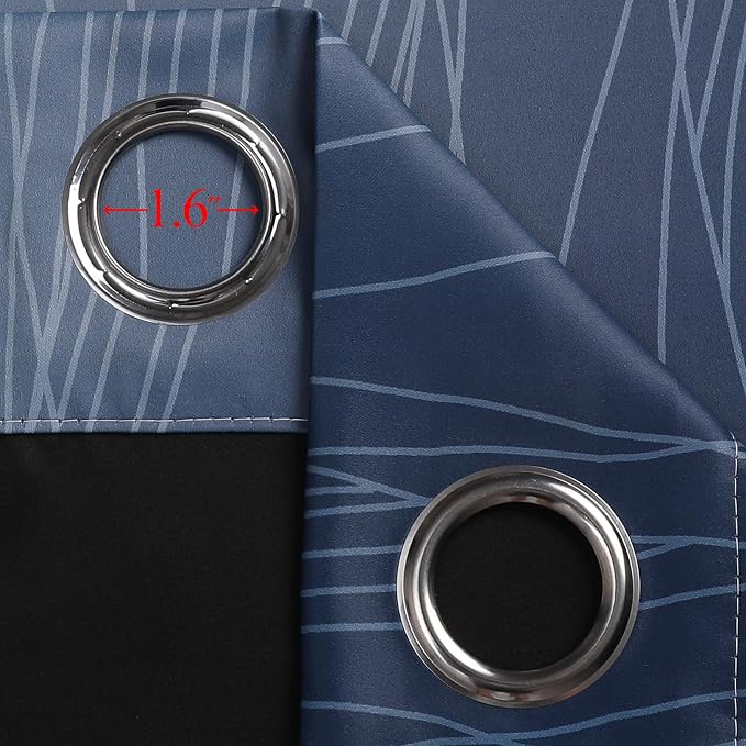 Black and Navy Blue Blackout Curtains - Image 7