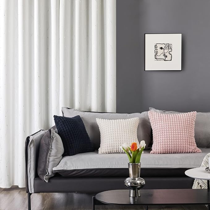 Deconovo Living Room Curtains 45 Inches Long, Thermal Insulated, Room Darkening - Image 3