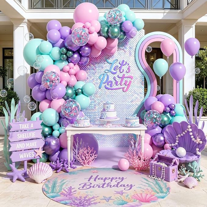 131pcs Mermaid Balloon Arch Kit - Image 7