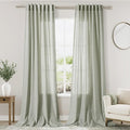 Sage Green Curtains 100 inches Long 2 panels by Nanspring