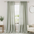 Sage Green Curtains 120 inches Long 2 panels by Nanspring