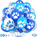 Paw Print Balloons, 12 Inch Navy Light Blue White Paw Print Confetti Dog by Saxuxu