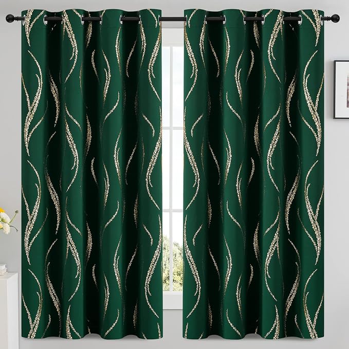 Yakamok Emerald Green Blackout Curtains - Image 2