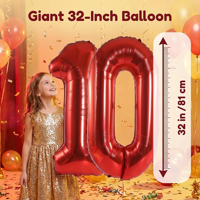 Number 10 Balloon Foil Mylar Balloons - Image 3