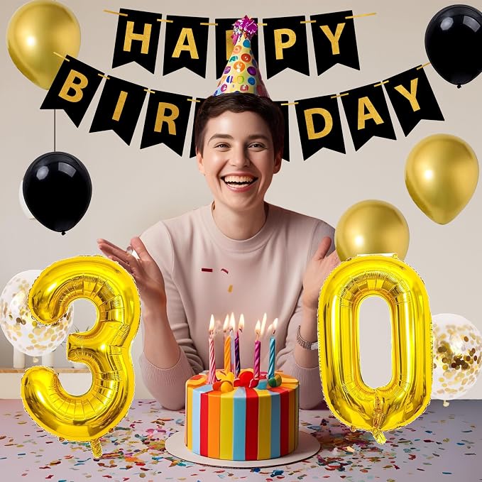 Gold 30th birthday decorations for him Men - Image 8