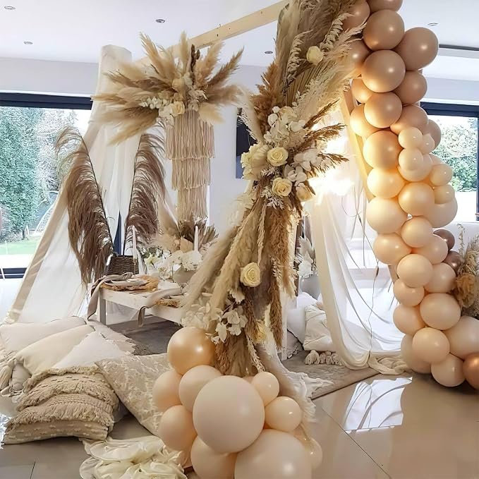PartyWoo Nude Balloons 50pcs Apricot Boho Fall Neutral Color | 12 Inch Balloons - Image 6