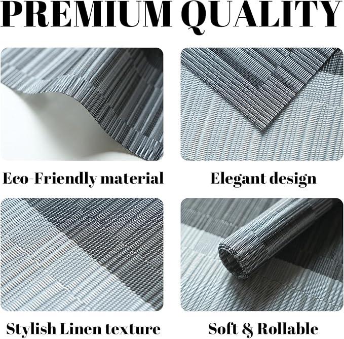 Placemats Set of 12 Vinyl/Plastic Woven Place Mats - Image 2