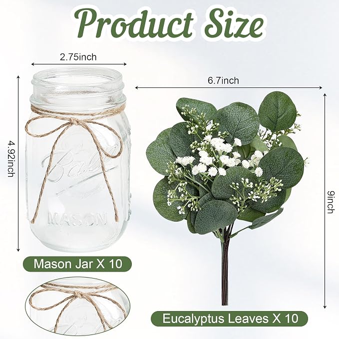 10 Sets Mason Jars Centerpieces - Image 2