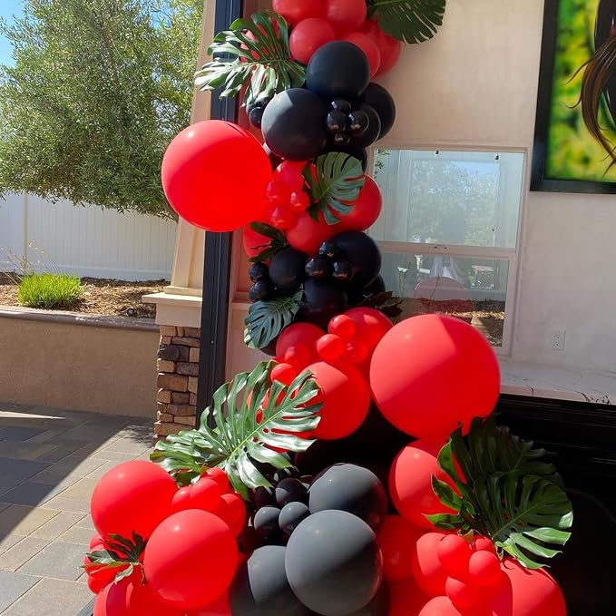 Red Black Balloons Garland Arch Kit, Anniversary, BBQ Casino, New Year Party - Image 5
