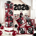 2026 Graduation Balloon Boxes Decorations – Clear Balloon Box Stack by Kreyfer