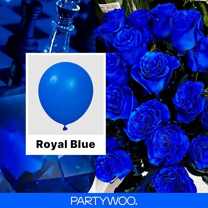 PartyWoo Royal Blue Balloons 120pcs Dark Blue Balloons Different Sizes | 18 12 - Image 2